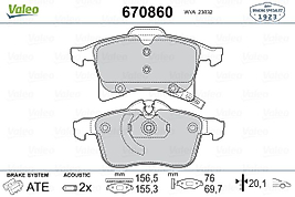 OPEL ASTRA-H VALEO MARKA ÖN FREN BALATASI ( 670860 )