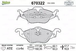 OPEL ASTRA-G VALEO MARKA ÖN FREN BALATASI ( 670322 )