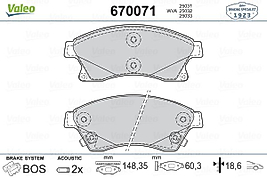 OPEL ASTRA-J  ( 1.3 - 1.4 - 1.6 ) VALEO MARKA ÖN FREN BALATASI ( 670071 )